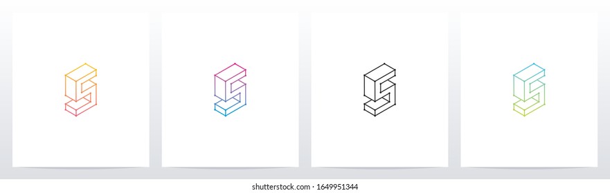 Esquema Del Diseño Del Logotipo De Letra 3D S