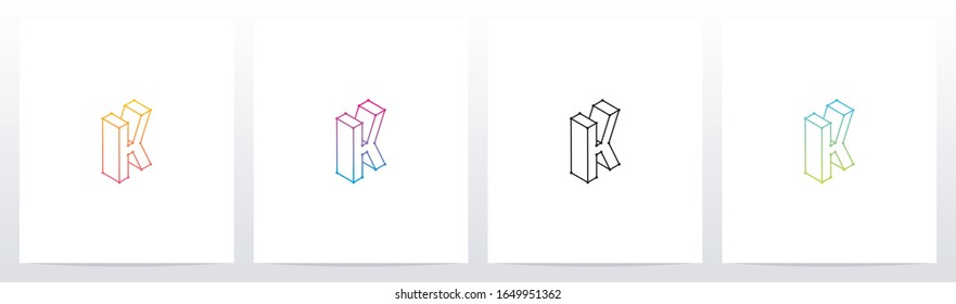 Outline Of 3D Letter Logo Design K