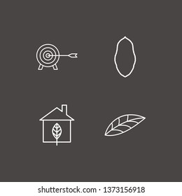 Outline 4 aerial icon set. targer and leaf vector illustration