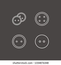 Outline 4 buttons icon set. dress button vector illustration