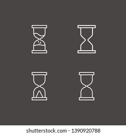 Outline 4 pressure icon set. sand glass vector illustration