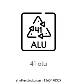 outline 41 alu vector icon. isolated black simple line element illustration from user interface concept. editable vector stroke 41 alu icon on white background