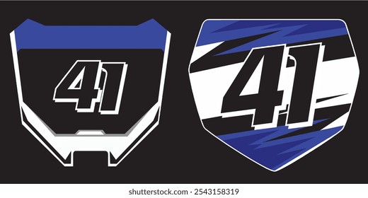 Outline 41 racing number, isolated in black background, for print, t-shirt and business elements.