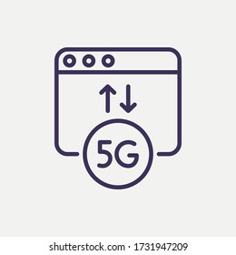 Outline 5G connection icon.5G connection vector illustration. Symbol for web and mobile