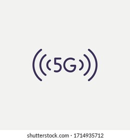 Outline 5G network signal icon.5G network signal vector illustration. Symbol for web and mobile