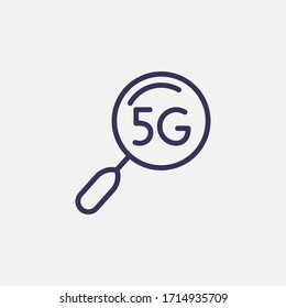 Icono de búsqueda de esquema 5g.5g ilustración vectorial de búsqueda. Símbolo de web y móvil