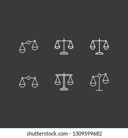 Outline 6 compare icon set. balance vector illustration