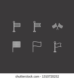 Outline 6 patriotic icon set. flag vector illustration