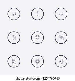 Outline 9 christmas icon set,vector illustration.Can be used for holiday design