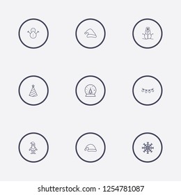 Outline 9 christmas icon set,vector illustration.Can be used for holiday design