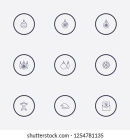 Outline 9 christmas icon set,vector illustration.Can be used for holiday design