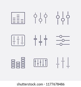 Outline 9 equal icon set. equalizer vector illustration