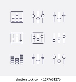 Outline 9 equal icon set. equalizer vector illustration