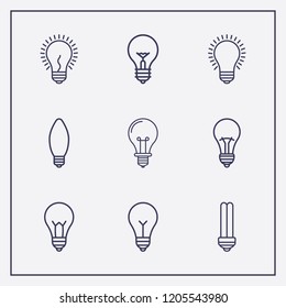 Outline 9 magnificent icon set. lamp vector illustration