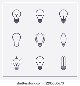 Outline 9 magnificent icon set. lamp vector illustration