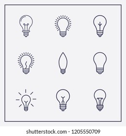 Outline 9 magnificent icon set. lamp vector illustration