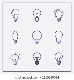 Outline 9 magnificent icon set. lamp vector illustration