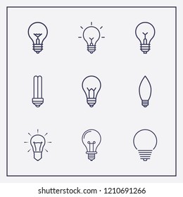 Outline 9 magnificent icon set. lamp vector illustration