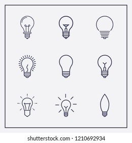 Outline 9 magnificent icon set. lamp vector illustration