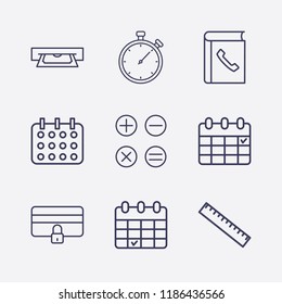 Outline 9 Number Icon Set Credit Stock Vector (Royalty Free) 1186436566 ...