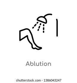 outline ablution vector icon. isolated black simple line element illustration from hygiene concept. editable vector stroke ablution icon on white background