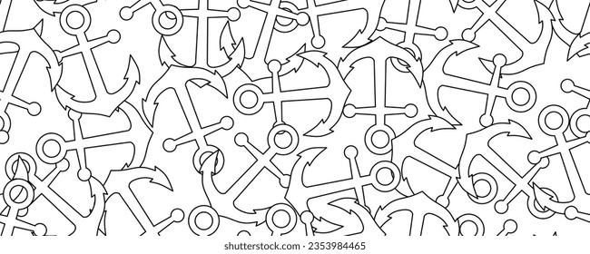 outline abstract anchor seamless pattern