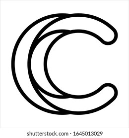 Outline abstract Letter C logo design vector