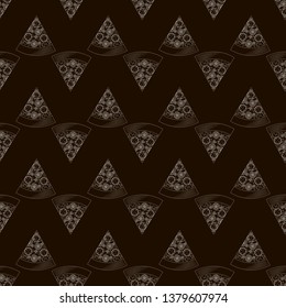 Outline abstract pizza vector seamless pattern, pizza texture,