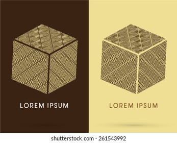 Outline, Abstract Square, Cube Box sign, designed using square and geometric shape , logo, symbol, icon, graphic, vector .