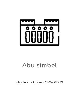 outline abu simbel vector icon. isolated black simple line element illustration from monuments concept. editable vector stroke abu simbel icon on white background