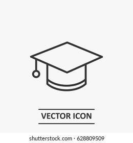 Outline academic hat  icon illustration vector symbol