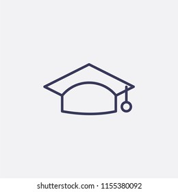 Outline academy hat icon illustration,vector student sign symbol