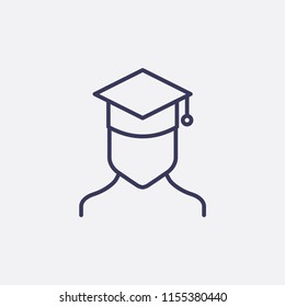 Leitende akademische Hut-Symbol-Illustration, Vektorsymbol
