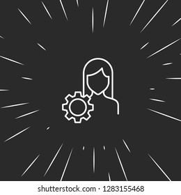Outline account settings icon, illustrated icon for modern web and mobile design, simple and minimal symbol of account settings