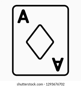 Outline ace of diamonds vector icon