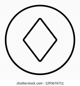 Outline ace of diamonds vector icon