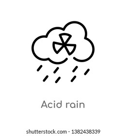 outline acid rain vector icon. isolated black simple line element illustration from ecology and environment concept. editable vector stroke acid rain icon on white background