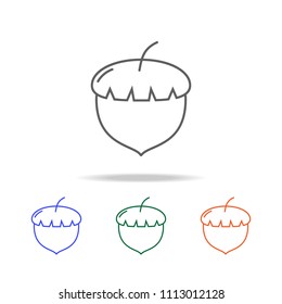 Outline Acorn icon. Elements of fruits and vegetables in multi colored icons. Premium quality graphic design icon. Simple icon for websites, web design, mobile app on white background