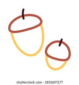 Outline acorn vector illustration. Autumn season concept good for icon, web design, decoration