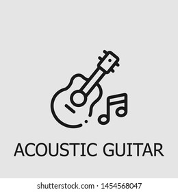 Outline acoustic guitar vector icon. Acoustic guitar illustration for web, mobile apps, design. Acoustic guitar vector symbol.