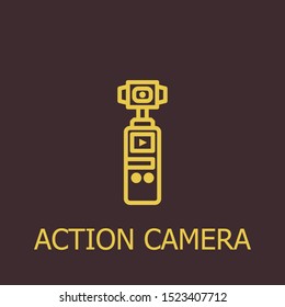 Outline action camera vector icon. Action camera illustration for web, mobile apps, design. Action camera vector symbol.