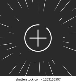 Outline add button icon, illustrated icon for modern web and mobile design, simple and minimal symbol of add button
