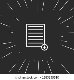 Outline add document icon, illustrated icon for modern web and mobile design, simple and minimal symbol of add document