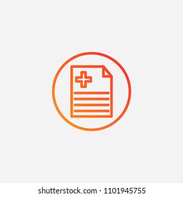 Outline add document icon,gradient illustration,vector file sign symbol