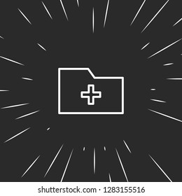 Outline add folder icon, illustrated icon for modern web and mobile design, simple and minimal symbol of add folder