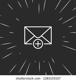 Outline add message icon, illustrated icon for modern web and mobile design, simple and minimal symbol of add message