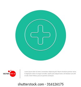 Outline add Plus Icon, Vector Illustration, Flat pictogram icon