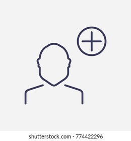 Outline add user icon illustration vector symbol