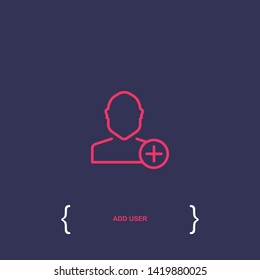 Outline add user icon. add user vector illustration. symbol for web and mobile