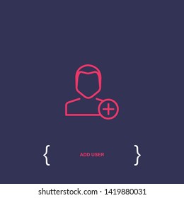 Outline add user icon. add user vector illustration. symbol for web and mobile